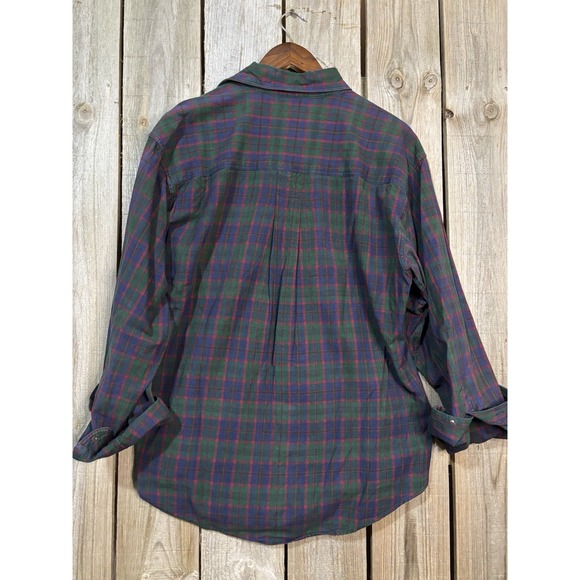 Woolrich Vintage Plaid Flannel Shirt M π₯ 100% Cotton Outdoors Rugged Grunge - Picture 3 of 3